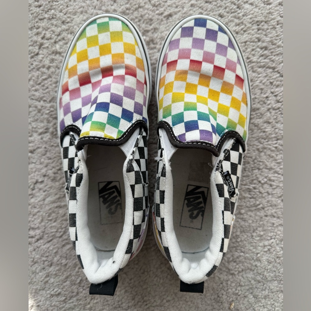 Vans Kids Slip-On Sneakers - Rainbow Checkerboard